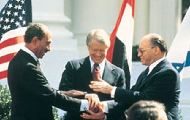 Egyptian President Sadat, U.S. President Carter and Israel Prime Minister Begin (GPO/Y. Sa'ar)